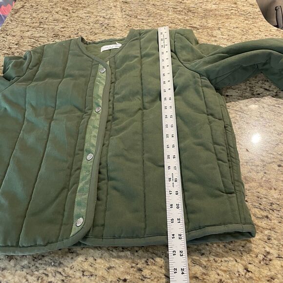 RAG & BONE Liner Quilted Slub Cotton Canvas Jacket Army Green Size Large Boho - Picture 9 of 9